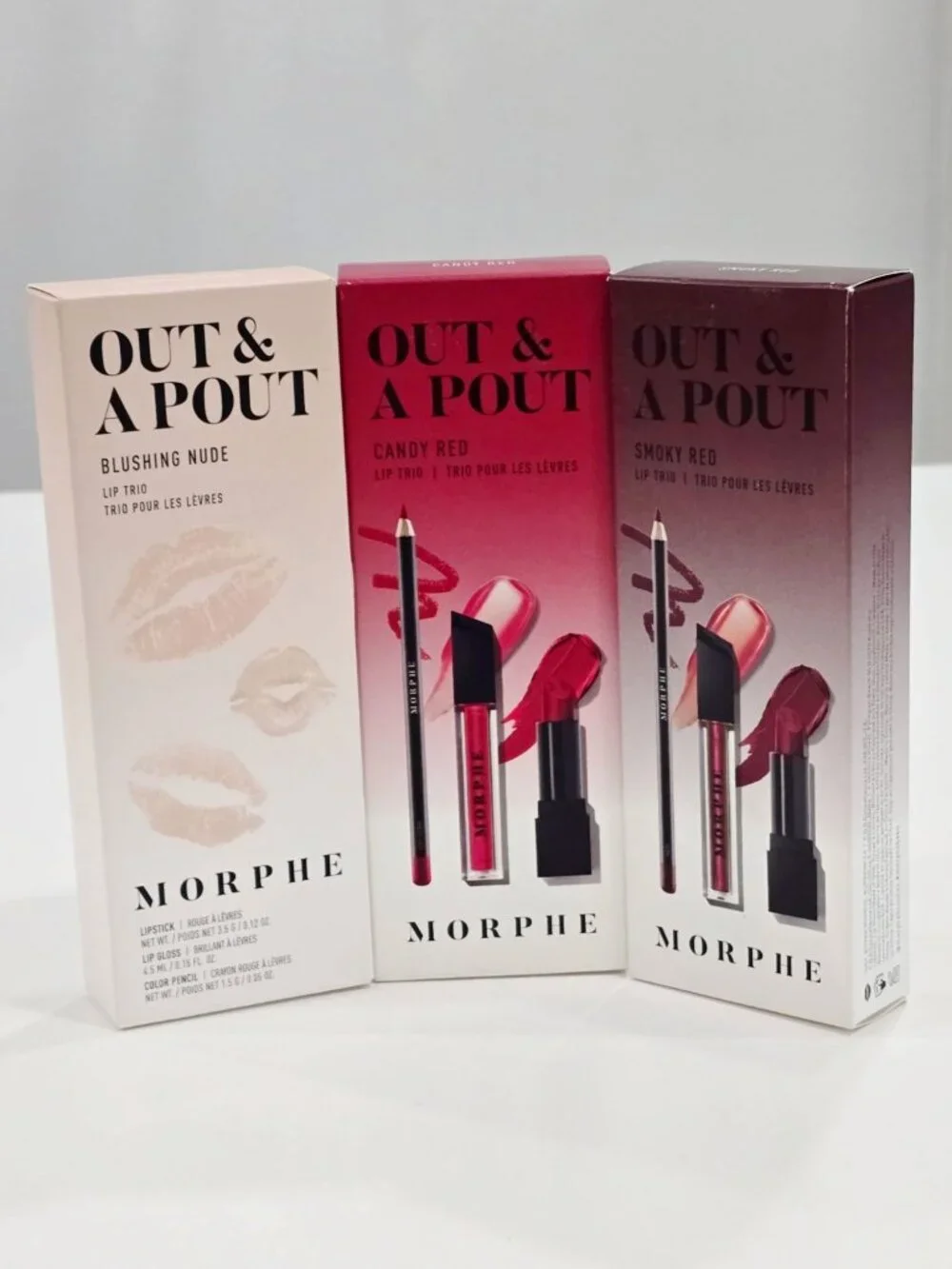Morphe ✦ Out & A Pout Blushing Nude Lip Trio ✦ Lipstick Gloss Pencil NWT